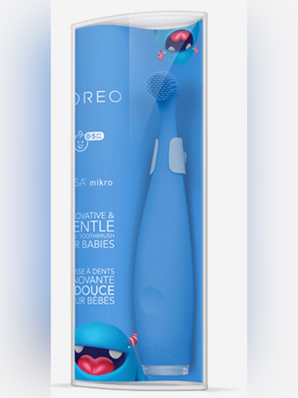 FOREO ISSA mikro Baby Electric Toothbrush for Ages 0-5 Bubble Blue